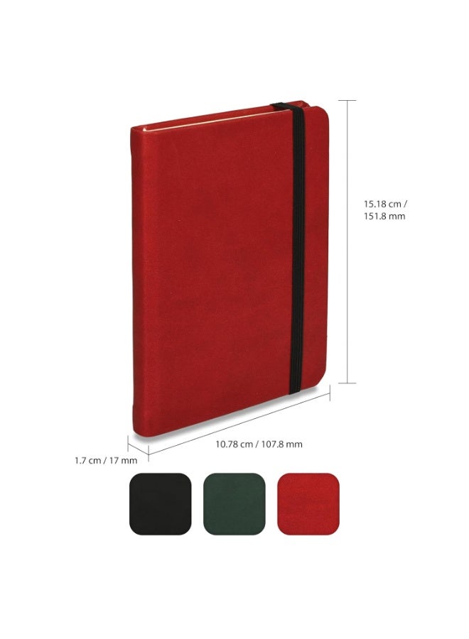 FIS® Executive Notebook, Italian PU Materials, A6 Size(105x148mm,) Round Corners, 96 Sheets, Single Ruled, 70gsm Italian Ivory Paper with Elastic Band Closure, 1 Piece, Maroon Color-FSNBEXA696MR - Image 4